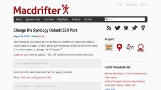 
                            10. Change the Synology Default SSH Port - Macdrifter