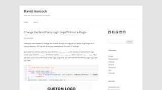 
                            7. Change the WordPress Login Logo Without a Plugin - David Hancock