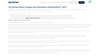 
                            11. Change to .AU - Hexonet