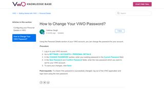 
                            13. Change VWO Password – Knowledge Base