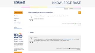 
                            5. Change web server port connection | Paessler Knowledge Base
