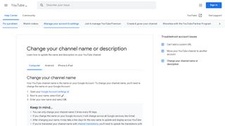 
                            8. Change your channel details - Computer - YouTube Help