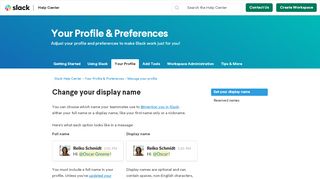 
                            9. Change your display name – Slack Help Center