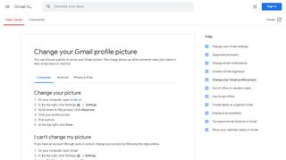
                            3. Change your Gmail profile picture - Computer - Gmail Help
