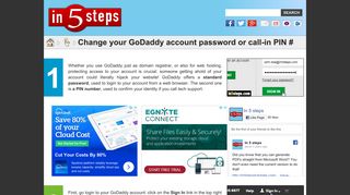 
                            9. Change your GoDaddy account password or call-in PIN #
