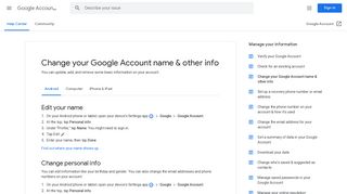 
                            7. Change your Google Account name & other info - Android - Google ...