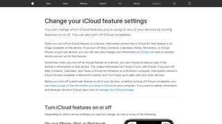 
                            4. Change your iCloud feature settings - Apple Support