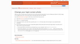 
                            1. Change your login screen photo - Ubuntu Documentation