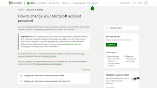 
                            6. Change Your Microsoft Account Password - Xbox Support