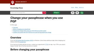 
                            7. Change your passphrase when you use PGP - IU Knowledge Base