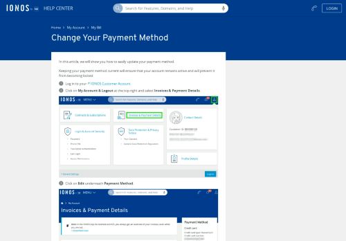 
                            9. Change Your Payment Method - 1&1 IONOS Help