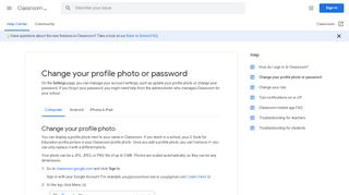 
                            12. Change your profile photo or password - Computer ... - Google Support