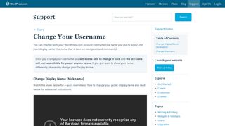 
                            11. Change Your Username — Support — WordPress.com