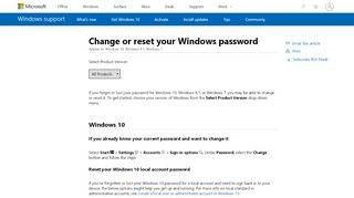 
                            8. Change your Windows password - Windows Help - Microsoft Support