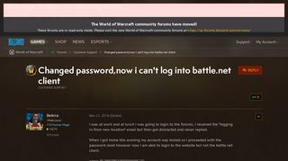 
                            2. Changed password,now i can't log into battle.net client - World of ...