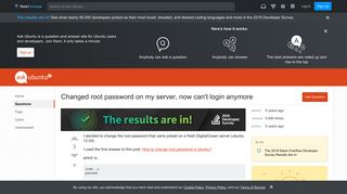 
                            5. Changed root password on my server, now can't login anymore - Ask ...