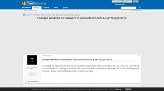 
                            12. Changed Windows 10 Password in accounts.live.com & Can't Log In to ...