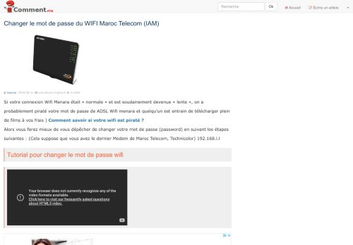 
                            12. Changer le mot de passe du WIFI Maroc Telecom (IAM) - Comment