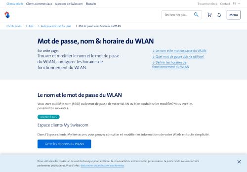 
                            3. Changer le mot de passe et le nom du WLAN – Aide | Swisscom