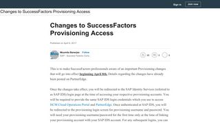 
                            8. Changes to SuccessFactors Provisioning Access - LinkedIn