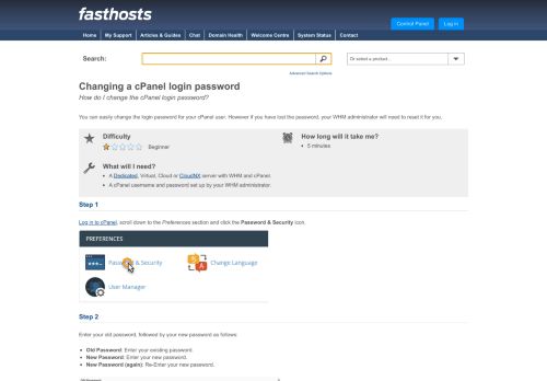 
                            10. Changing a cPanel login password - Fasthosts Customer Support