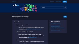 
                            8. Changing Account Settings – Mixer