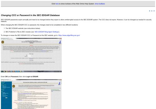
                            12. Changing CCC or Password in the SEC EDGAR Database