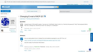 
                            1. Changing E-mail of MCP ID? - Microsoft