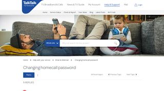 
                            4. Changing homecall password - TalkTalk Community