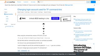 
                            4. Changing login account used for TF command-line - Stack Overflow