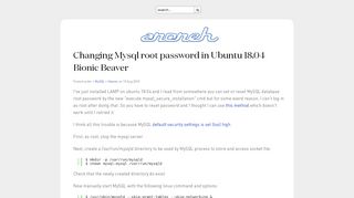 
                            13. Changing Mysql root password in Ubuntu 18.04 Bionic Beaver - Anoneh