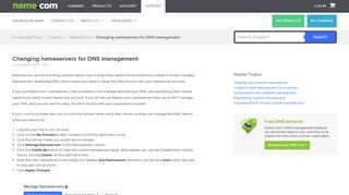 
                            9. Changing nameservers for DNS management - Name.com