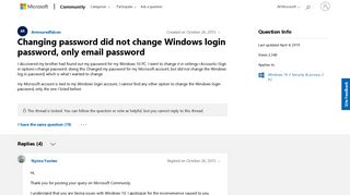 
                            2. Changing password did not change Windows login password, only ...