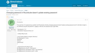 
                            12. Changing password in Roundcube doesn't update existing password ...
