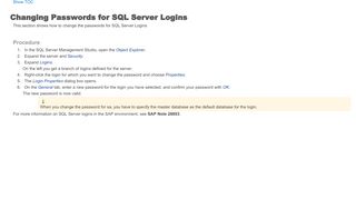 
                            13. Changing Passwords for SQL Server Logins (SAP Library - Microsoft ...