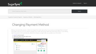 
                            5. Changing Payment Method – SugarSync Customer Support