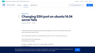 
                            7. Changing SSH port on ubuntu 14.04 server fails | DigitalOcean