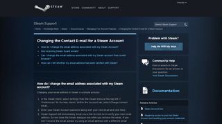 
                            4. Changing the Contact E-mail for a Steam Account - Steam Support