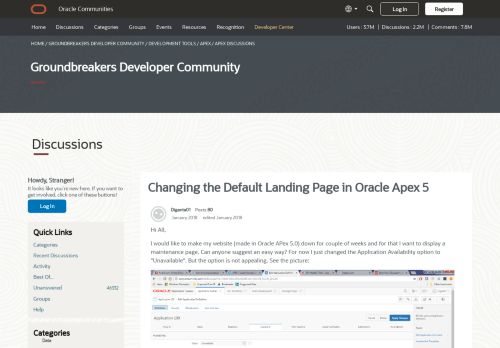 
                            1. Changing the Default Landing Page in Oracle Apex 5 | Oracle Community