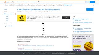 
                            5. Changing the login service URL in spring security - Stack Overflow