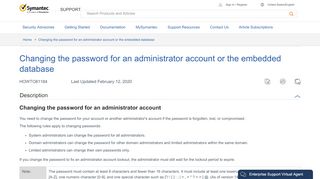 
                            8. Changing the password for an administrator ... - Symantec Support
