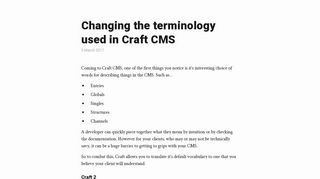 
                            11. Changing the terminology used in Craft CMS - Joe Forshaw