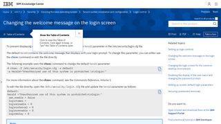 
                            4. Changing the welcome message on the login screen - IBM