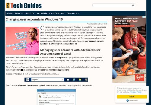 
                            1. Changing user accounts in Windows 10 - Open Tech Guides