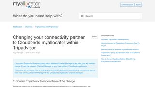 
                            9. Changing your connectivity partner to Cloudbeds myallocator within ...