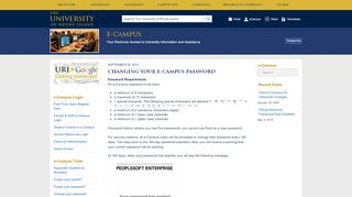 
                            12. Changing Your e-Campus Password - University of Rhode Island