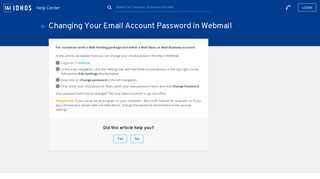 
                            8. Changing Your Email Account Password in WebMail - 1&1 IONOS Help