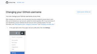 
                            6. Changing your GitHub username - User Documentation - GitHub Help