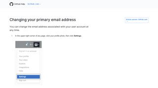 
                            7. Changing your primary email address - GitHub Help