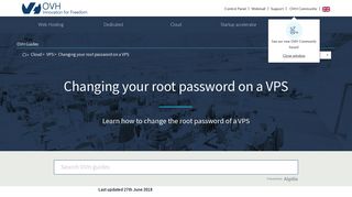 
                            7. Changing your root password on a VPS | OVH Guides